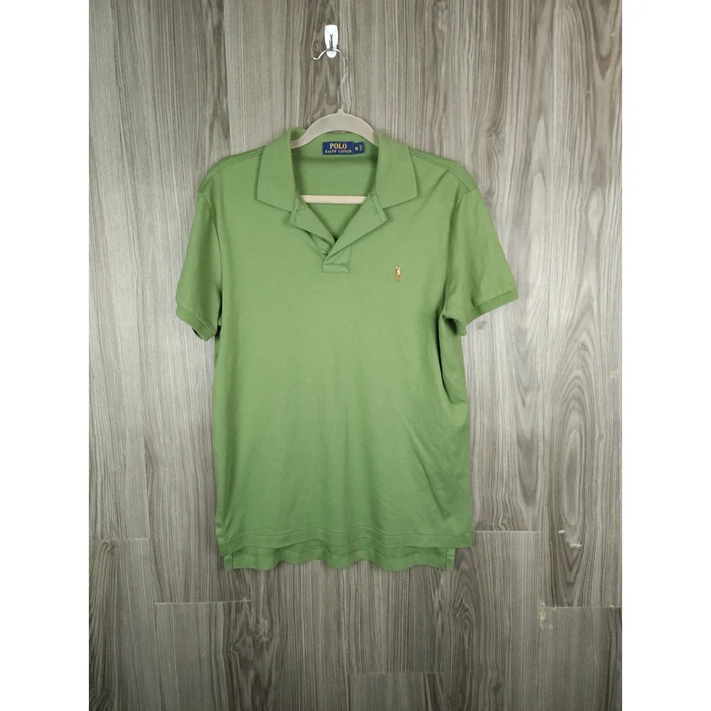 Polo Ralph Lauren Mens Green Short Sleeve Cotton Polo Shirt Size Medium